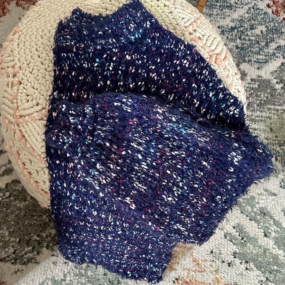 Y2K H&M Cozy Knit Multi-Color Speckled Eyelash Sweater Women’s Large